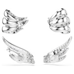 Vienna ear cuffs Mixed cuts, Swan, White, Rhodium plated